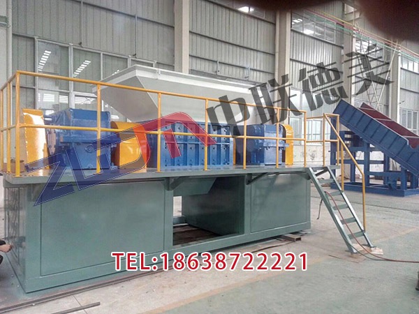 山西雙軸編織袋撕碎機生產視頻